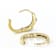 Lab-Created Emerald And Lab Sapphire Huggie In Solid 10K Yellow Gold 0.07ctw