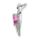 Rhodium Over 14k White Gold Lab Created Pink Sapphire and Diamond Heart Pendant