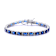 Sapphire Color CZ Tennis Bracelet In White Rhodium Over Brass