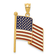 14k Yellow Gold Enameled Flag Pendant