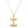 White Diamond Accent 10k Yellow Gold I Initial Pendant With 18” Rope Chain