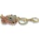 Gold Tone Pink and Clear Crystal Lion Key Chain