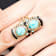 Barse Jewelry Blue Composite Turquoise and Black Onyx Gold Tone Double
Up Ring