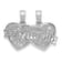 Rhodium Over 14k White Gold Brushed and Textured Best Friend Breakable
Double Hearts Pendant