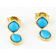 Turquoise Oval And Cushion Drop Earrings In 18K Gold Over Sterling Silver