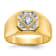 10K Yellow Gold Men's Polished and Satin Diamond Ring 0.16ctw