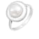 Cultured Freshwater Pearl and White Enamel Ring in Sterling Silver