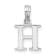 Sterling Silver Polished Block Initial -H- Pendant