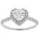 White Cubic Zirconia Rhodium Over Sterling Silver Heart Ring 2.10ctw