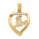 14K Yellow Gold Number 1 MOM in Heart Charm