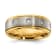 White Cubic Zirconia Yellow IP-Plating Over Titanium 8mm Men's Band Ring