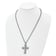 Black Cubic Zirconia Stainless Steel Men's Cross Pendant With Chain