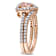 Morganite and Diamond 10K Rose Gold Ring 0.99ctw
