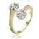 Clear Cubic Zirconia, 14k Yellow Gold Over Sterling Silver Bypass Ring 2.5ctw