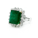 7.01 Ctw Emerald and 2.72 Ctw White Diamond Ring in 18K 2-Tone