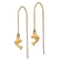 14k Yellow Gold Polished Dolphins Dangle Earrings