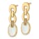 14K Yellow Gold Diamond and Mother of Pearl Chain Post Earrings