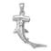 Rhodium Over Sterling Silver Polished 3D Hammerhead Shark Pendant