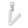 Rhodium Over 14k White Gold Polished Bubble Letter V Initial Pendant