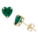 Green Lab Created Emerald 10K Yellow Gold Stud Earrings 1.30ctw