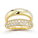 Rachel Zoe CZ Double Dome Stacked Ring in 14K Gold Over Sterling Silver