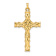 14k Yellow Gold Polished Solid Fancy Design Cross Pendant