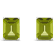 8x6mm Rectangular Octagonal Peridot Rhodium Over Sterling Silver Stud Earrings