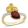 2.10ctw Garnet, Citrine And Diamond 14k Yellow Gold Ring