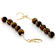 Tiger Eye Round Beaded Dangle Earrings In 18K Gold Over Sterling Silver 7.5-8.5mm