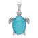 Rhodium Over Sterling Silver Lab Created Opal Inlay Sea Turtle Pendant