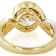 Two-Tone Bypass Moissanite Ring In 14K Gold Over Sterling Silver