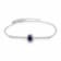 Sapphire and White Topaz Sterling Silver Bolo Bracelet