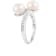 White Cultured Freshwater Pearl Ring Rhodium Over Silver