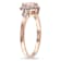 Morganite and Diamond 10K Rose Gold Heart Ring 0.73ctw