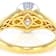 Two-Tone Bezel Set Oval Moissanite Solitaire Ring In 14k Gold Over Silver