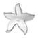 Rhodium Over Sterling Silver Polished Crystal Starfish Chain Slide Pendant