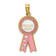 14k Yellow Gold Textured Enameled Greatest Mom Pink Ribbon Charm