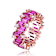 Ruby Color CZ Zig-Zag Band Ring In 18K Rose Gold Over Brass