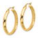 14k Yellow Gold 1 3/16" Diamond-Cut Hoop Earrings