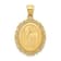 14k Yellow Gold Solid Satin, Polished and Textured Aries Zodiac Oval Pendant