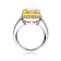 Citrine Color CZ Triple Halo Cocktail Ring In Sterling Silver