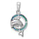 Rhodium Over Sterling Silver Blue Inlay Lab Created Opal Dolphin Pendant