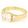 Diamond Simulant 3-Stone Band Ring In 18K Gold Over Sterling Silver 2.55ctw