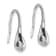 Rhodium Over Sterling Silver Polished Crystal Tear Drop Wire Earrings