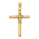 14k Yellow Gold Polished with Center Wrap Tube Cross Pendant