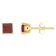 4mm Princess Cut Garnet 14k Yellow Gold Stud Earrings