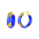 14K Yellow Gold Over Sterling Silver Mini Gold Leaf Acrylic Hoops in
Royal Blue