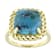 Turquoise Solitaire Ring With Filigree Halo In 18K Gold Over Sterling
Silver 12mm