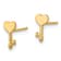 14K Yellow Gold Polished Heart Key Stud Earrings