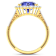 Round Violet Tanzanite and Diamond 14K Yellow Gold Halo Ring 3.11 ctw
